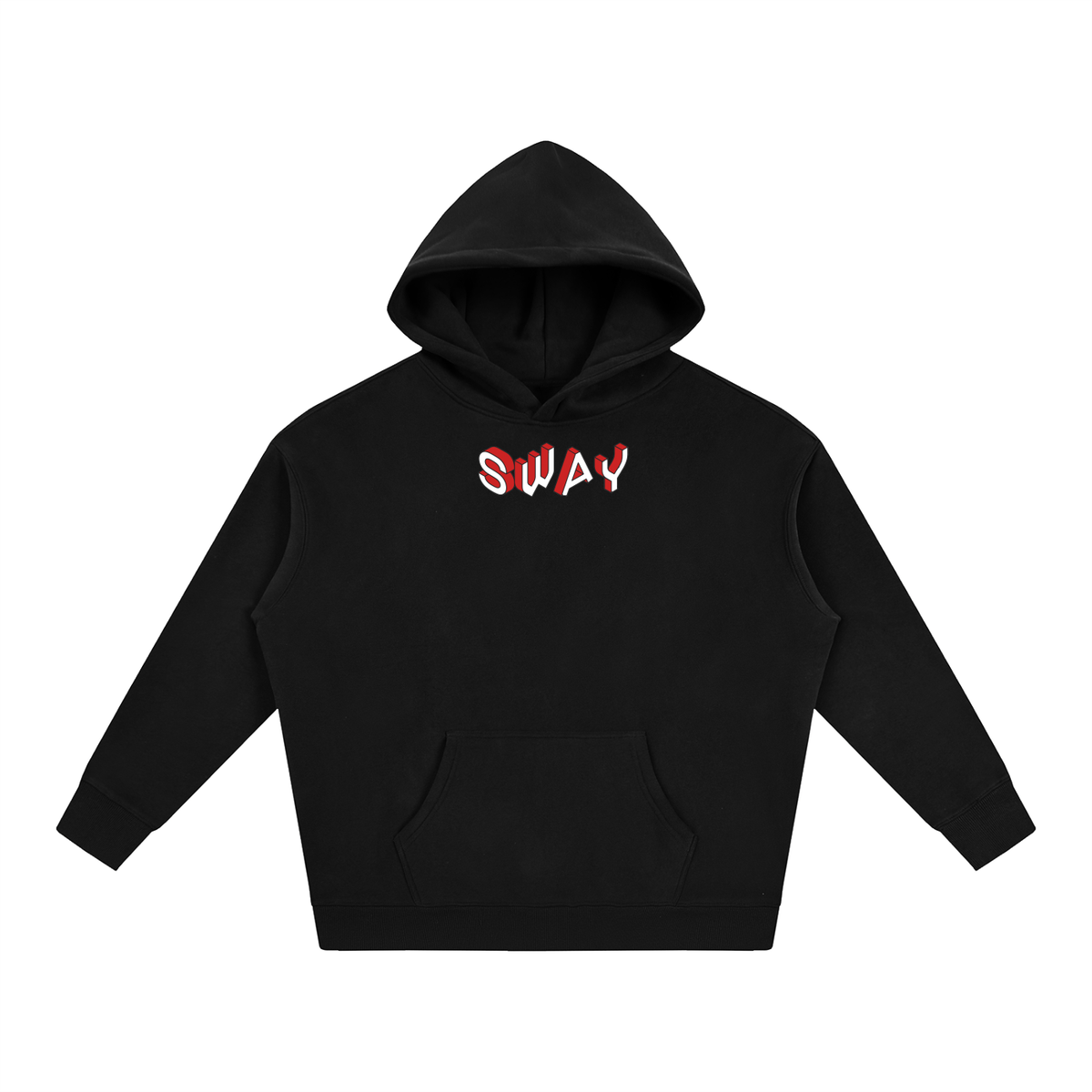 SWAY Black/Red Oversize Fleeced Hoodie