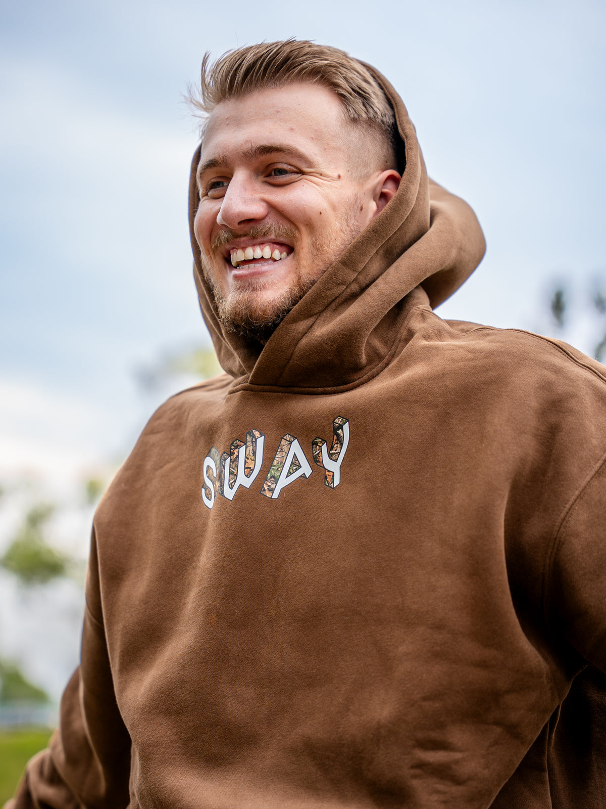 Brown/Camo SWAY Oversize Fleeced Hoodie
