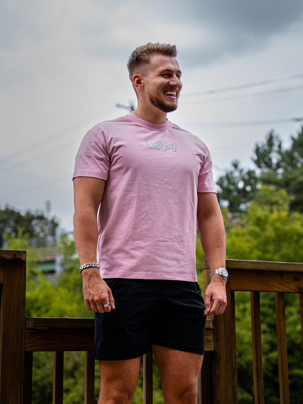Pink/White SWAY Quick Dry Cooling T-Shirt