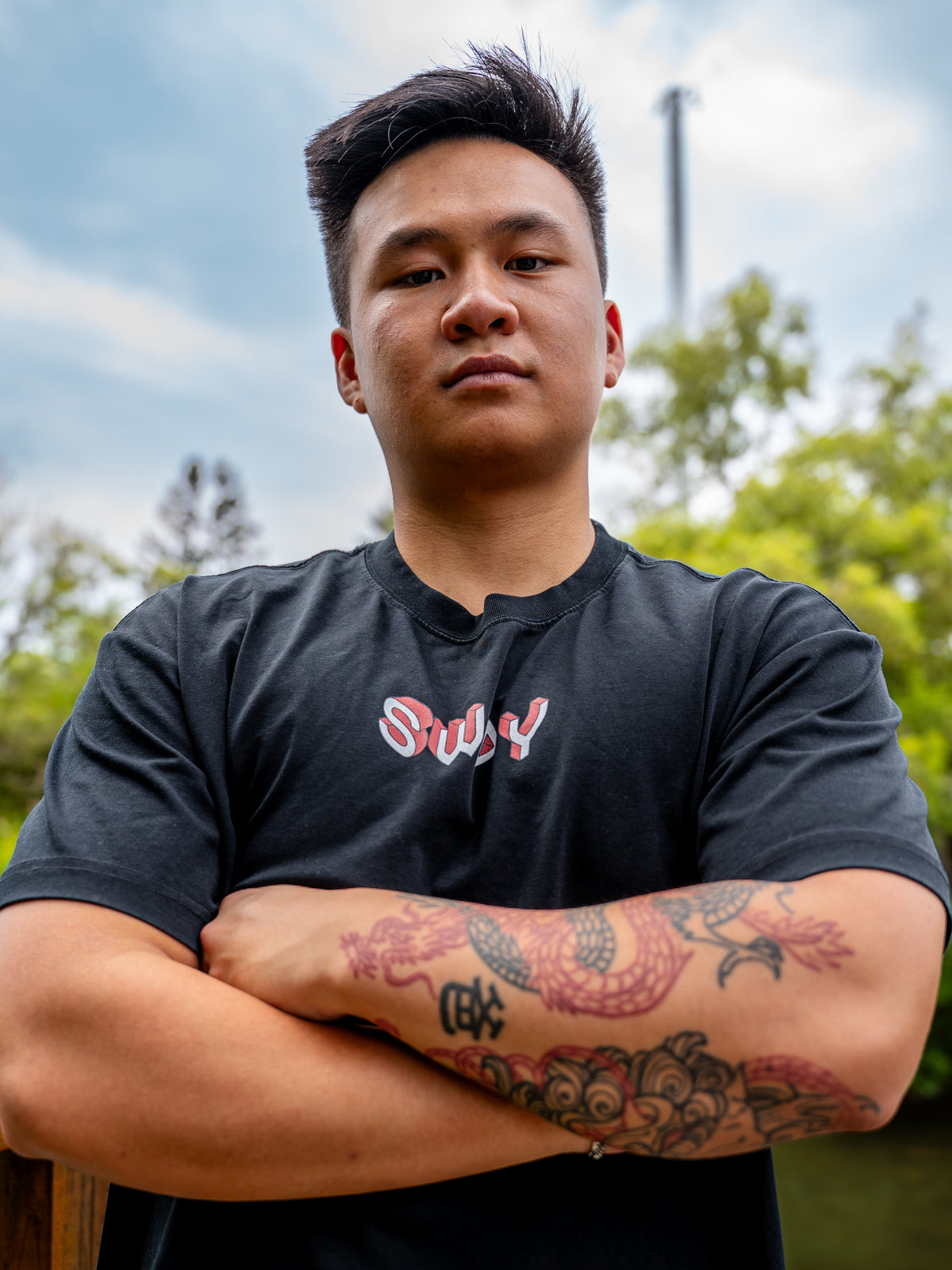 Black/Red SWAY Quick Dry Cooling T-Shirt