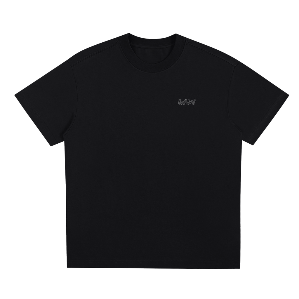 Black SWAY Minimalistic Sorona Quick-Dry Cooling T-Shirt