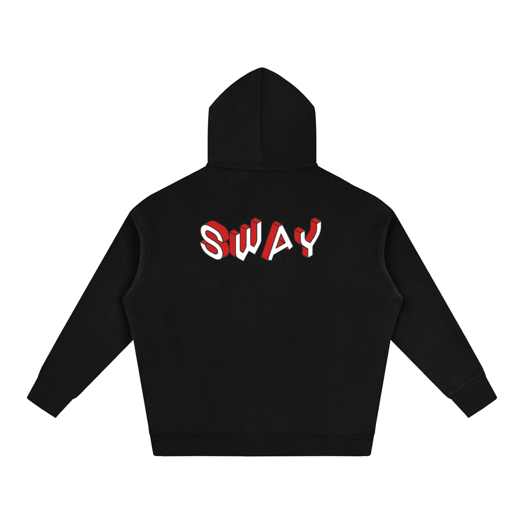 SWAY Black/Red Oversize Fleeced Hoodie